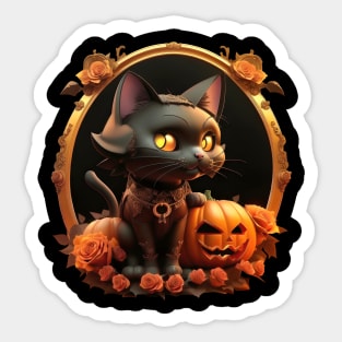 Halloween Black Cat Sticker